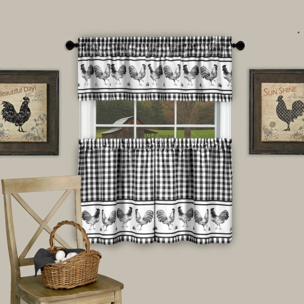 Ben&Jonah Collection Barnyard Window Curtain Valance - 58x14 - Black